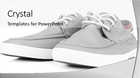  Presentation with men shoes - Cool new presentation theme with gray-men-shoes-isolated backdrop and a  colored foreground