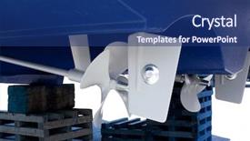  Presentation with zinc - Presentation theme with gray painted propeller and steering background and a ocean colored foreground