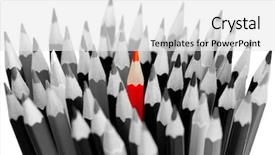  Presentation with bunch - Presentation design featuring gray pencils with red background and a white colored foreground
