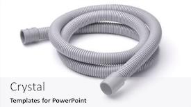  Presentation with plastic - Slide set having gray-plastic-corrugated-hose-isolated background and a light gray colored foreground