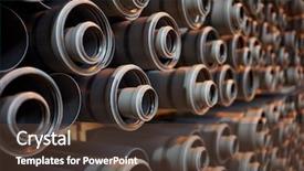 Presentation with pipes - Beautiful PPT theme featuring gray plastic pipes at indoor backdrop and a tawny brown colored foreground