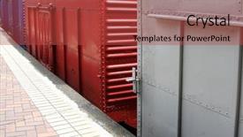  Presentation with red blue - Presentation theme consisting of gray red blue train bogies background and a red colored foreground