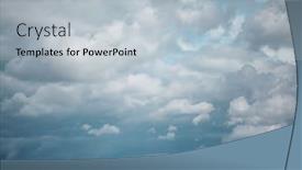  Presentation with bad weather - Beautiful presentation theme featuring gray-sky-with-clouds-bad backdrop and a light blue colored foreground