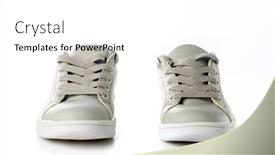  Presentation with sports shoes - Slides featuring gray-sports-shoes-sneakers background and a white colored foreground