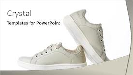  Presentation with sports shoes - PPT theme enhanced with gray-sports-shoes-sneakers background and a white colored foreground