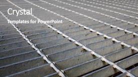  Presentation with steel - Amazing slide deck having gray steel grating image taken low to the ground for a long diminished perspective backdrop and a gray colored foreground