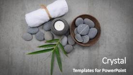  Presentation with candle - Amazing slides having gray stones in bowl backdrop and a  colored foreground