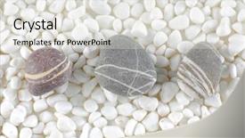  Presentation with stones - Amazing PPT theme having gray stones on white beach backdrop and a  colored foreground