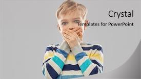  Presentation with childhood - Audience pleasing PPT theme consisting of childhood expressions and people concept backdrop and a light gray colored foreground