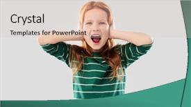  Presentation with red stripe - Colorful PPT theme enhanced with haired girl in green stripe backdrop and a lemonade colored foreground