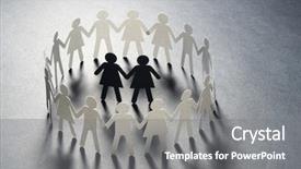  Presentation with diversity hands - Audience pleasing presentation design consisting of gray surface minorities bull backdrop and a gray colored foreground