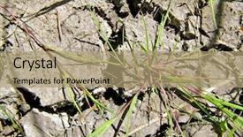  Presentation with drought - Presentation theme with water drought - dry land background and a coral colored foreground