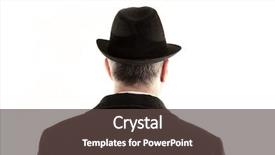  Presentation with hat - Cool new presentation theme with grayish - man with hat from behind backdrop and a tawny brown colored foreground