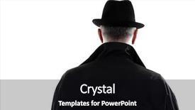  Presentation with hat - Cool new presentation theme with grayish - man with hat from behind backdrop and a black colored foreground