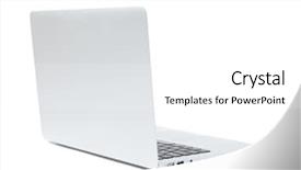  Presentation with aluminium - Colorful presentation theme enhanced with grayish - thin gray aluminium laptop white backdrop and a white colored foreground