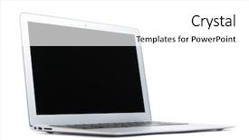  Presentation with aluminium - PPT layouts consisting of grayish - thin silver aluminium laptop isolated background and a white colored foreground