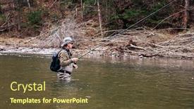  Presentation with fishing - Cool new presentation theme with grayling-fishing-on-the-river backdrop and a tawny brown colored foreground