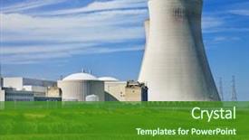  Presentation with nuclear power - Beautiful theme featuring grazing close to a nuclear backdrop and a forest green colored foreground
