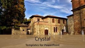  Presentation with medieval - Slide set with beginning of the '900 background and a coral colored foreground