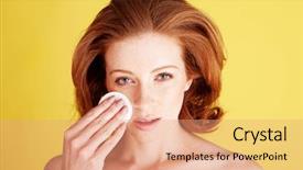  Presentation with skincare - Presentation design having greasy - personal hygiene and skincare concept background and a coral colored foreground