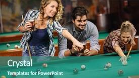  Presentation with billiard - Audience pleasing slides consisting of great - billiard gamegreat time friends backdrop and a ocean colored foreground