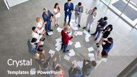  Presentation with company achievement - Beautiful presentation theme featuring great achievements of the company backdrop and a gray colored foreground