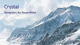  Presentation with mountain snow - Audience pleasing slides consisting of region part of swiss alps backdrop and a sky blue colored foreground