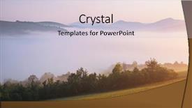  Presentation with clear sunny day rural landscape - Audience pleasing PPT theme consisting of great alpine highlands in sunny backdrop and a lemonade colored foreground