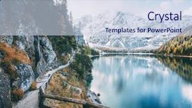  Presentation with soul winning great feeling - Audience pleasing PPT layouts consisting of pond winter - great alpine lake braies pragser backdrop and a sky blue colored foreground