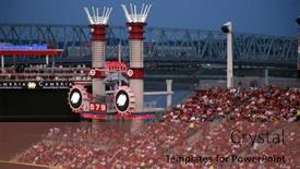  Presentation with cincinnati - Theme with great-american-ballpark-in-cincinnati background and a tawny brown colored foreground