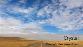  Presentation with montana - PPT theme consisting of great american road background and a coral colored foreground