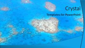  Presentation with coral - Presentation with great barrier reef near cairns background and a cyan colored foreground