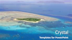  Presentation with island - Theme consisting of great barrier reef near cairns background and a teal colored foreground