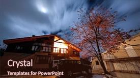  Presentation with dwelling - PPT layouts consisting of great beautiful suburban house two background and a wine colored foreground