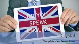  Presentation with united kingdom - PPT theme with great benefits - closeup of a young caucasian background and a teal colored foreground