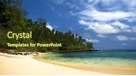  Presentation with blue sky - Presentation theme having great blue sky and turqoise background and a tawny brown colored foreground