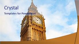  Presentation with parliament - Colorful presentation design enhanced with great britain history - big ben and houses backdrop and a sky blue colored foreground