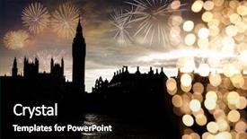  Presentation with fireworks on chinese new year - Beautiful presentation featuring great britain history - big ben with fireworks celebration backdrop and a black colored foreground