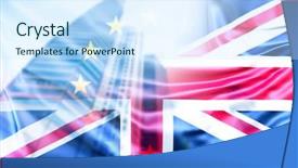  Presentation with britain - Presentation theme having great britain history - brexit concept - double exposure background and a cool aqua colored foreground