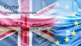  Presentation with britain - Colorful presentation enhanced with great britain history - brexit concept - double exposure backdrop and a light blue colored foreground