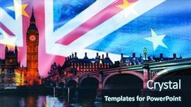  Presentation with great britain - Presentation design having great britain history - brexit concept - double exposure background and a navy blue colored foreground