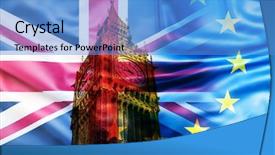  Presentation with britain - Presentation featuring great britain history - brexit concept - double exposure background and a teal colored foreground