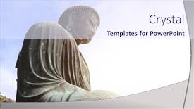 Presentation with buddha - Amazing PPT layouts having great-buddha-statue-kotoku backdrop and a sky blue colored foreground