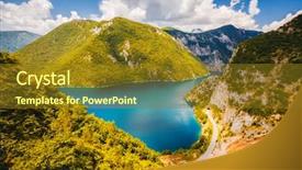  Presentation with popular - Slides featuring great canyon of river piva background and a tawny brown colored foreground