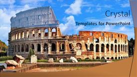  Presentation with rome italy - Amazing presentation theme having great-colosseum-or-coliseum-flavian backdrop and a light blue colored foreground