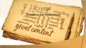  Presentation with cloud - Colorful presentation design enhanced with great-content-word-cloud-handwirting backdrop and a yellow colored foreground