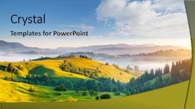  Presentation with earth day - Amazing presentation design having great countryside landscape in morning backdrop and a light blue colored foreground