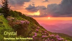  Presentation with blue ridge mountains - Slide set enhanced with great-craggy-mountains-along background and a tawny brown colored foreground