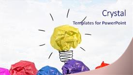  Presentation with creative thinking brain - Slide deck featuring great creative idea background and a sky blue colored foreground