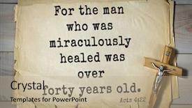  Presentation with bible verses - Colorful PPT layouts enhanced with great crowd of people follow backdrop and a mint green colored foreground